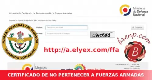 Certificado de No Pertenecer a las Fuerzas Armadas del Ecuador Ministerio de Defensa
