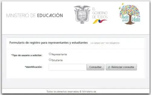 Solicitud de Usuario y Clave EducarEcuador (estudiantes y representantes) - Ministerio de Educación