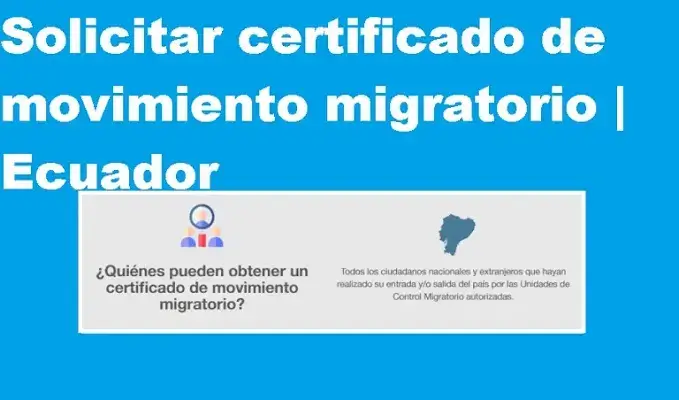 solicitar certificado movimiento migratorio