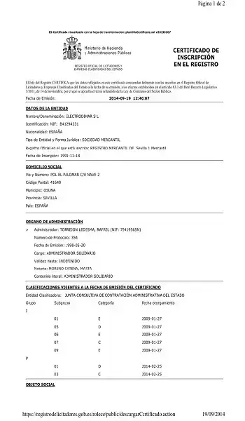 certificado ROLECE