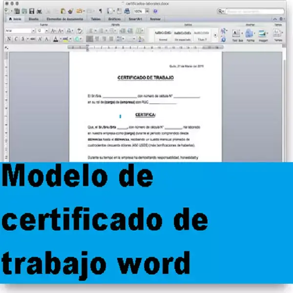 modelo certificado trabajo word pdf