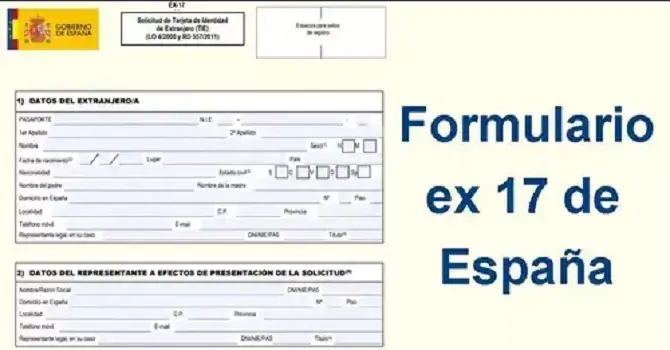 obtener formulario ex17 españa