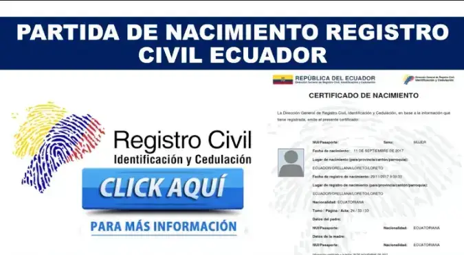 partida nacimiento registro civil ecuador