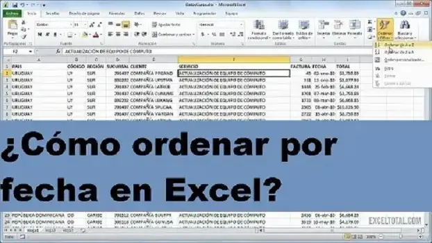 ordenar fecha datos excel