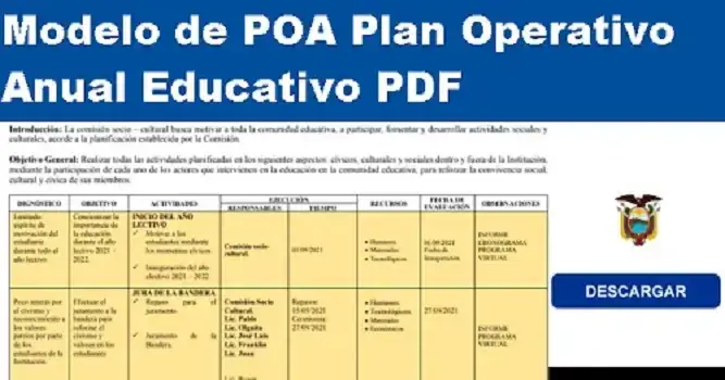 Modelo de POA Plan Operativo Anual Educativo PDF