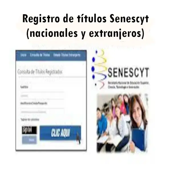 Registro de títulos Senescyt (nacionales y extranjeros)