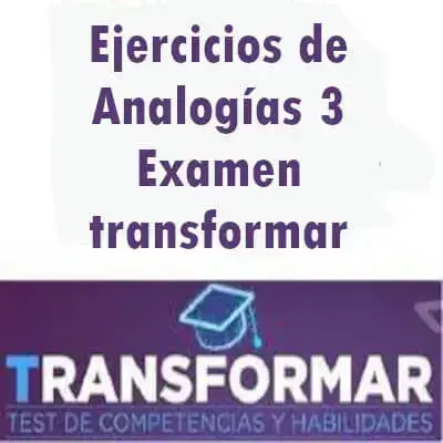 Ejercicios de Analogías 3 – Examen transformar