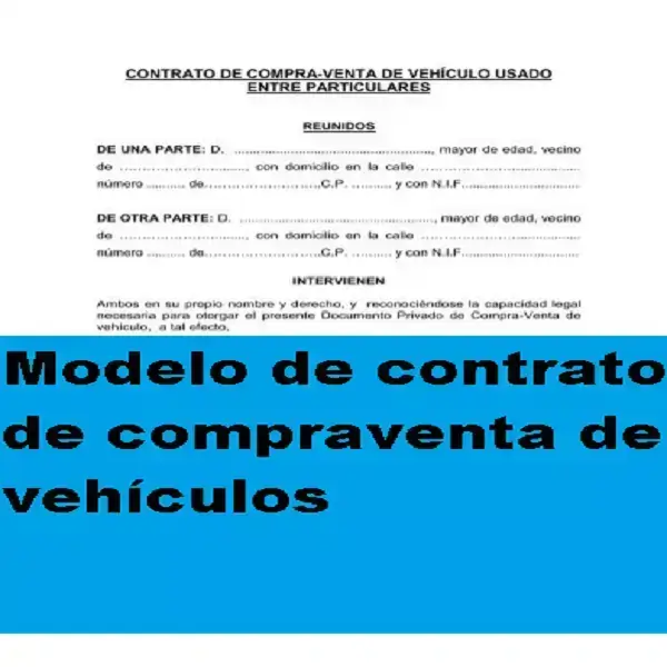 Modelo de contrato de compraventa de vehículos