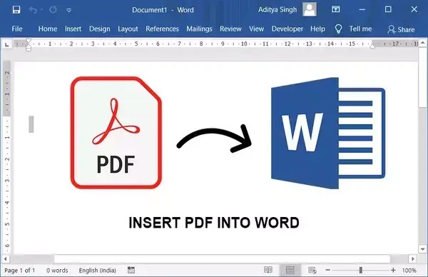Cómo insertar un pdf en Word