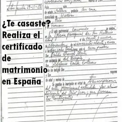 ¿Te casaste? Realiza el certificado de matrimonio en España